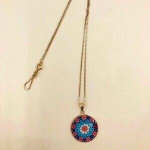 Vintage Millefiori Murano Glass + Sterling Silver Necklace